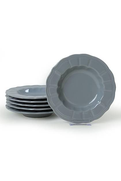Gri Loto Yemek Taba 22 Cm 6 Adet