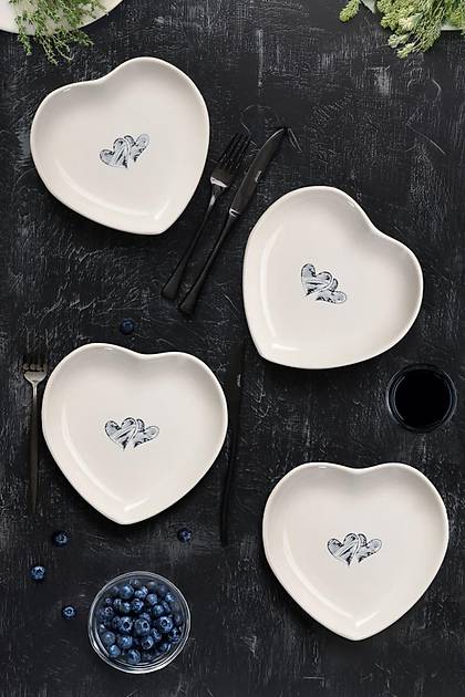 Amour Kalp Pasta Taba�� 4 Adet 20 cm 22870