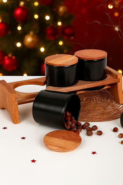 Mat Siyah Ege  Ahap Standl Saklama Kab 10 cm 3 Para