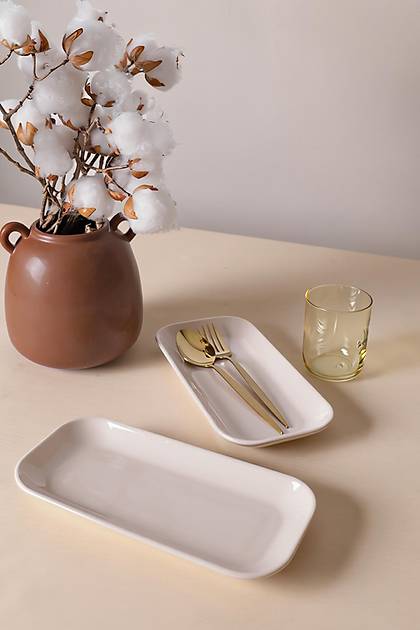 Krem Pergamon Kay�k Tabak 26 Cm 2 Adet 030