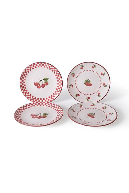 Plaid Cherry Pasta Taba�� 20 Cm 4 Adet 23766-74