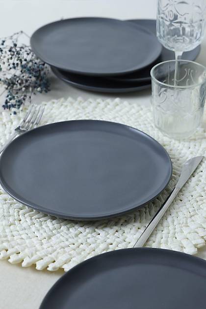 Mat Gri Sardes Pasta Taba 22 Cm 6 Adet 959