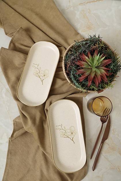 Taupe Bloom Noyan Kayk Tabak 26 cm 2 Adet 22519