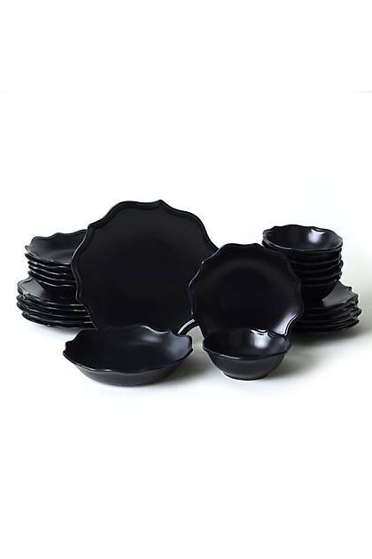 Mat Siyah Romeo Yemek Takm 24 Para 6 Kiilik 956