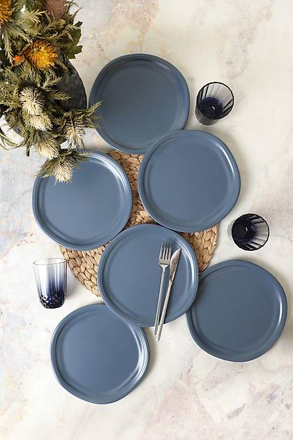 Mat Mavi Bloom Pasta Taba 24 Cm 6 Adet 399