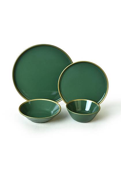 Green Gold Fileli Nordic Yemek Takm 24 Para 6 Kiilik