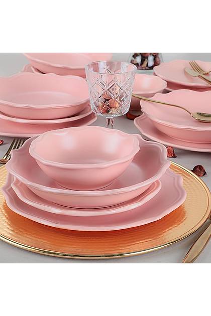 Romeo Mat Ak Pembe Yemek Takm 48 Para 12 Kiilik