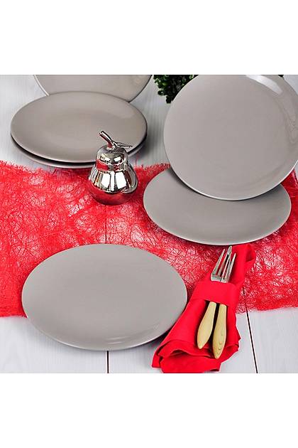 Koyu Gri Gama Servis Taba 28 Cm 6 Adet