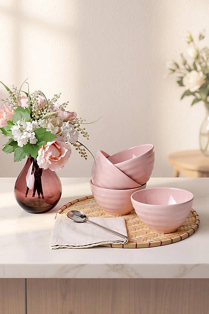 A��k Pembe Escargot Kase 14 cm 4 Adet 551