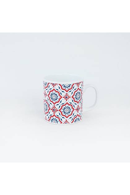 Red Fancy Pattern Kupa 9 Cm 2 Adet