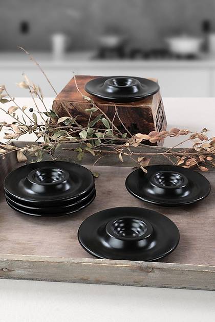 Mat Siyah Ege Yumurtalk 13 Cm 6 Adet