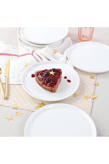 Mat Beyaz Nordic Pasta Taba 22 Cm 6 Adet