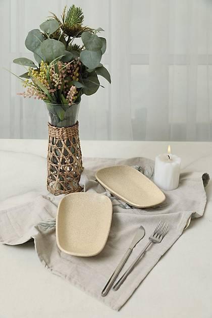 Mat Krem Tetra Kayk Tabak 21 Cm 2 Adet 039