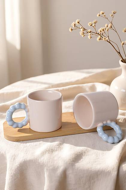Krem �nci Kupa Mavi Kulplu 8 Cm 2 Adet 030-405