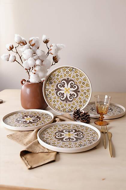 Timeless Brown Stackable Servis Taba�� 27 Cm 4 Adet 21973
