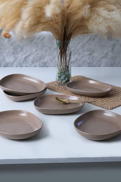 Mat Toprak Taupe Tetra Yemek Taba 23 Cm 6 Adet 977
