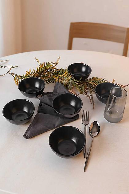 Mat Siyah Kera Kase 12 cm 6 Adet 956