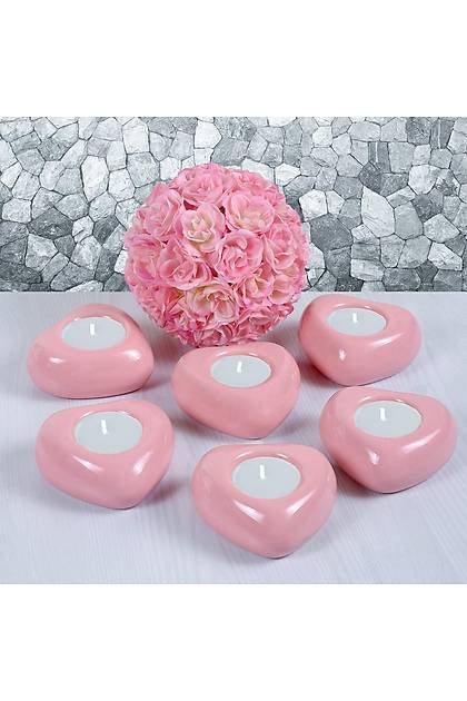 Pembe Kalp Mumluk 6 Adet