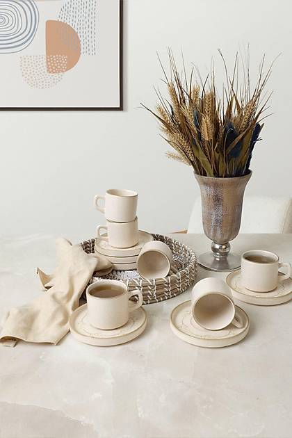 Taupe Bloom Stackable ay Takm 12 Para 6 Kiilik 22520-28