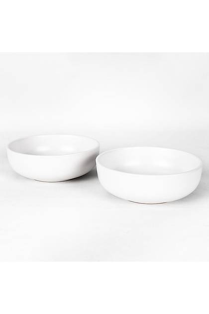 Kera Mat Beyaz Salata Kasesi 18 Cm 2 Adet