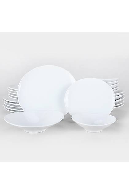 Oval Beyaz Yemek Takm 24 Para 6 Kiilik
