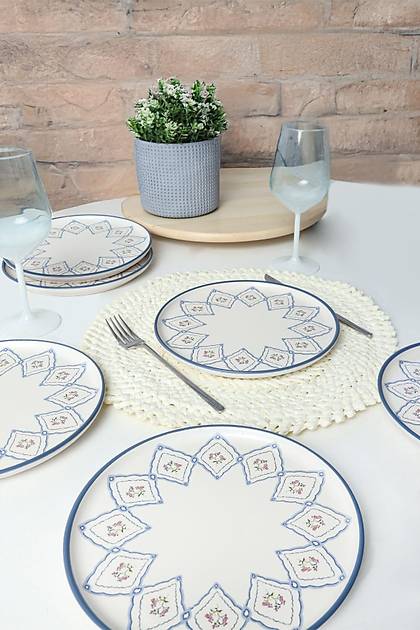 Floral Waves Nordic Pasta Taba 22 Cm 6 Adet 22669