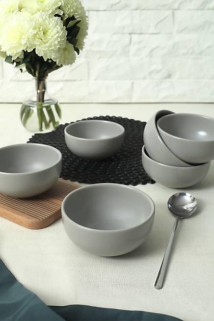 Mat Gri Bulut Kase 12 cm 6 Adet 995
