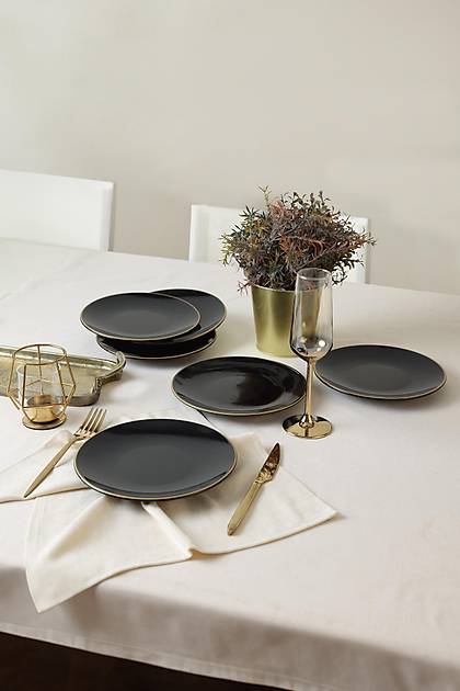 Siyah Gold Ege Pasta Taba 20 Cm 6 Adet
