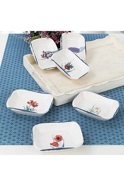 Anatolian Flowers Dikdrtgen erezlik/Sosluk 13 Cm 6 Adet - 256/261