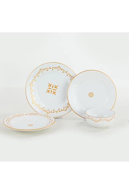 Riva Beyaz Gold Yemek Takm 48 Para 12 Kiilik