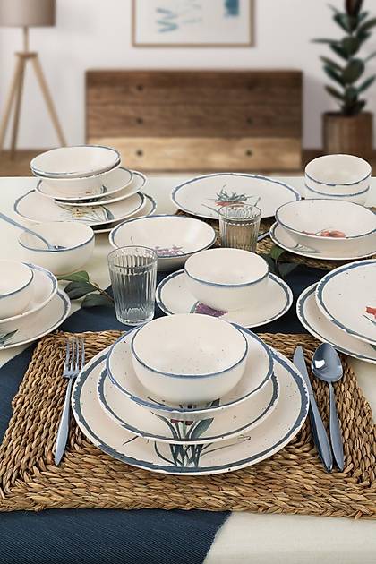 Keraart Anatolian Flowers Yemek Takm 24 Para 6 Kiilik - 256/261