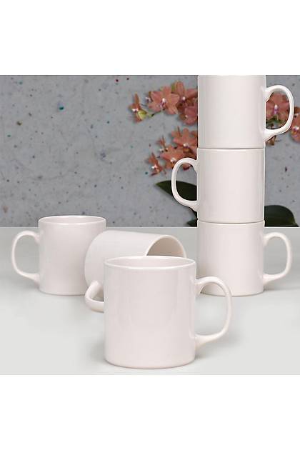Krem Silindirik Platin Kupa 10 Cm 6 Adet