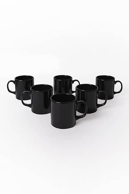Siyah Silindir Kupa 10 Cm 6 Adet 650