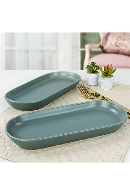 Mat Yeil Noyan Kayk Tabak 2 Adet 26 Cm