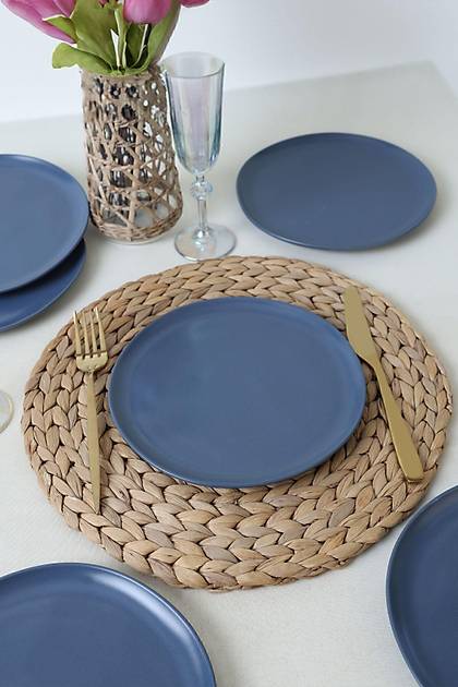 Mat Mavi Sardes Pasta Taba 22 Cm 6 Adet 399