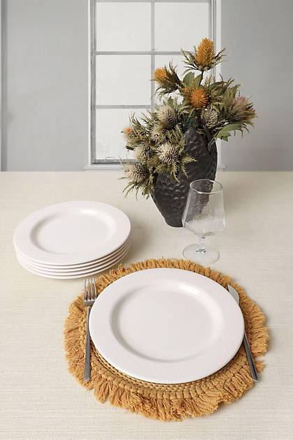 Beyaz yonya Servis Taba 26 Cm 6 Adet 006
