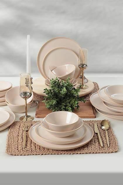 Krem Gold Fileli Yemek Takm 24 Para 6 Kiilik 841600