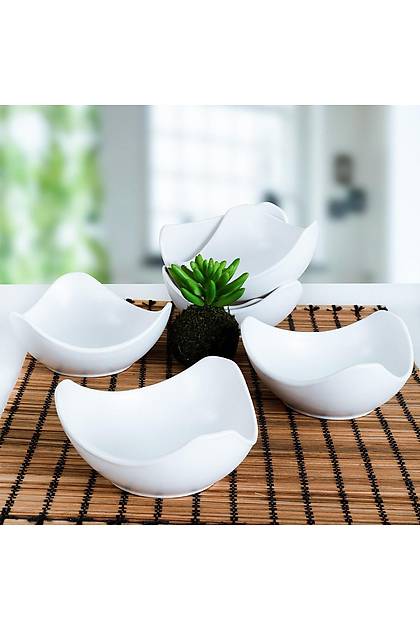 Mat Beyaz Lotus erezlik/Sosluk 14 Cm 6 Adet