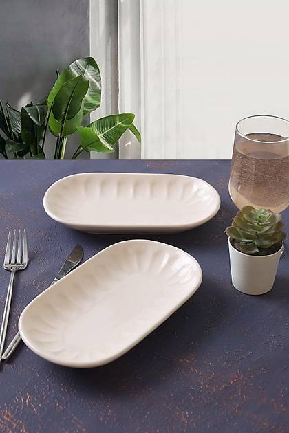 Krem Badem Kayk Tabak 22 Cm 2 Adet 030