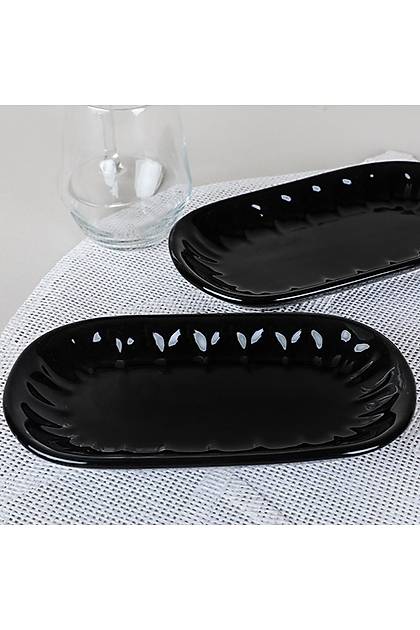 Siyah Badem Kayk Tabak 19 Cm 2 Adet	