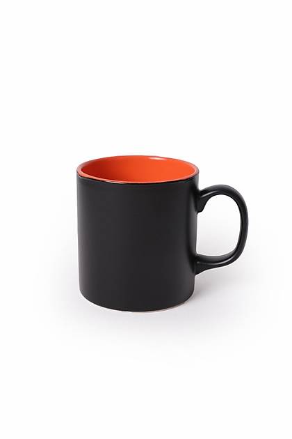 Mat Siyah / Turuncu Silindir Kupa 10 Cm 2 Adet