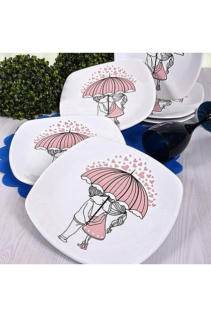 Pink Love emsiye Servis Taba 27 Cm 6 adet