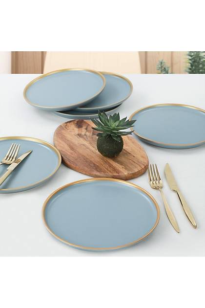Nordic Gold Mat Gri Pasta Taba 22 Cm 6 Adet