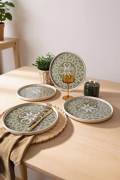 Timeless Green Stackable Servis Taba�� 27 Cm 4 Adet 21975