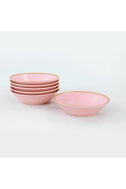 Mat Ak Pembe Gold Hitit Yemek Taba 18 Cm 6 Adet