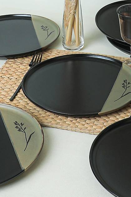 Keraart Trace Of Black Nordic Servis Taba 28 Cm 6 Adet 21487