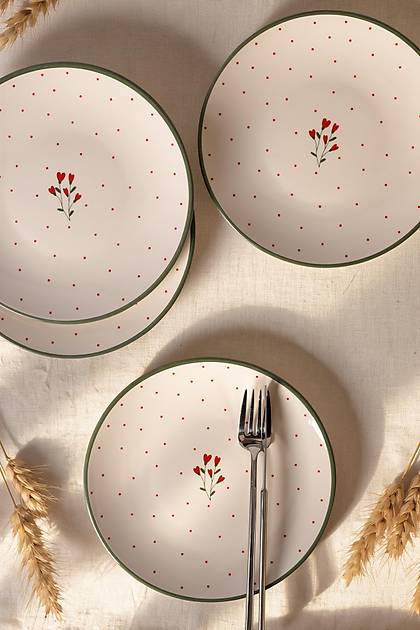 Red Bloom Pasta Taba�� 20 Cm 4 Adet 23974