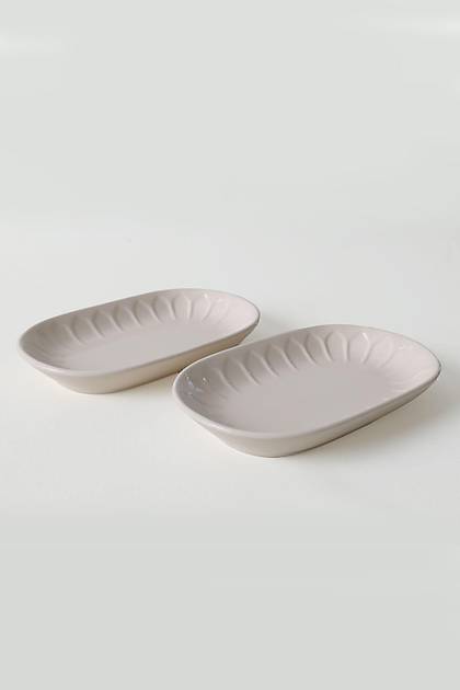 Krem Badem Kayk Tabak 25 Cm 2 Adet 030