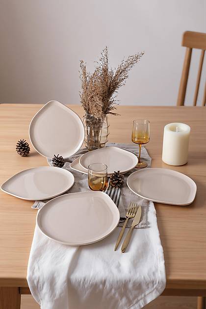 Krem Serenity Servis Taba�� 27 Cm 6 Adet 030