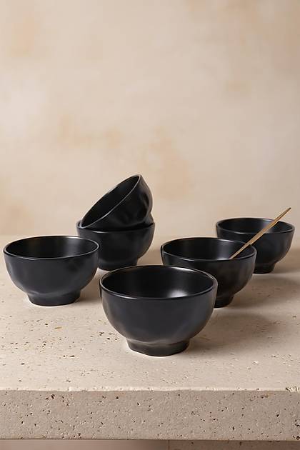 Mat Siyah Organik Kase 15 cm 6 Adet 956